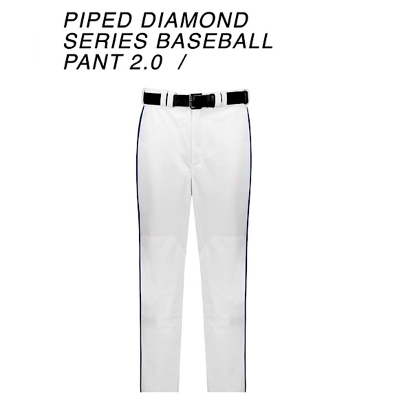 NWT RUSSELL ATHLETIC White Baseball Pants Blue Piped Diamond Series 2.0 Sz Small - Picture 14 of 16